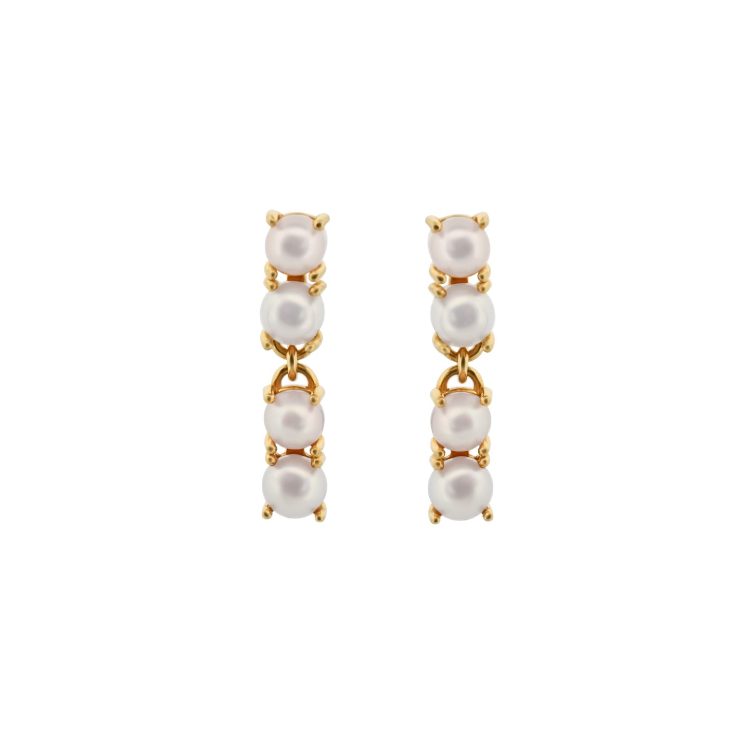 14k White Pearl Reflection Earrings