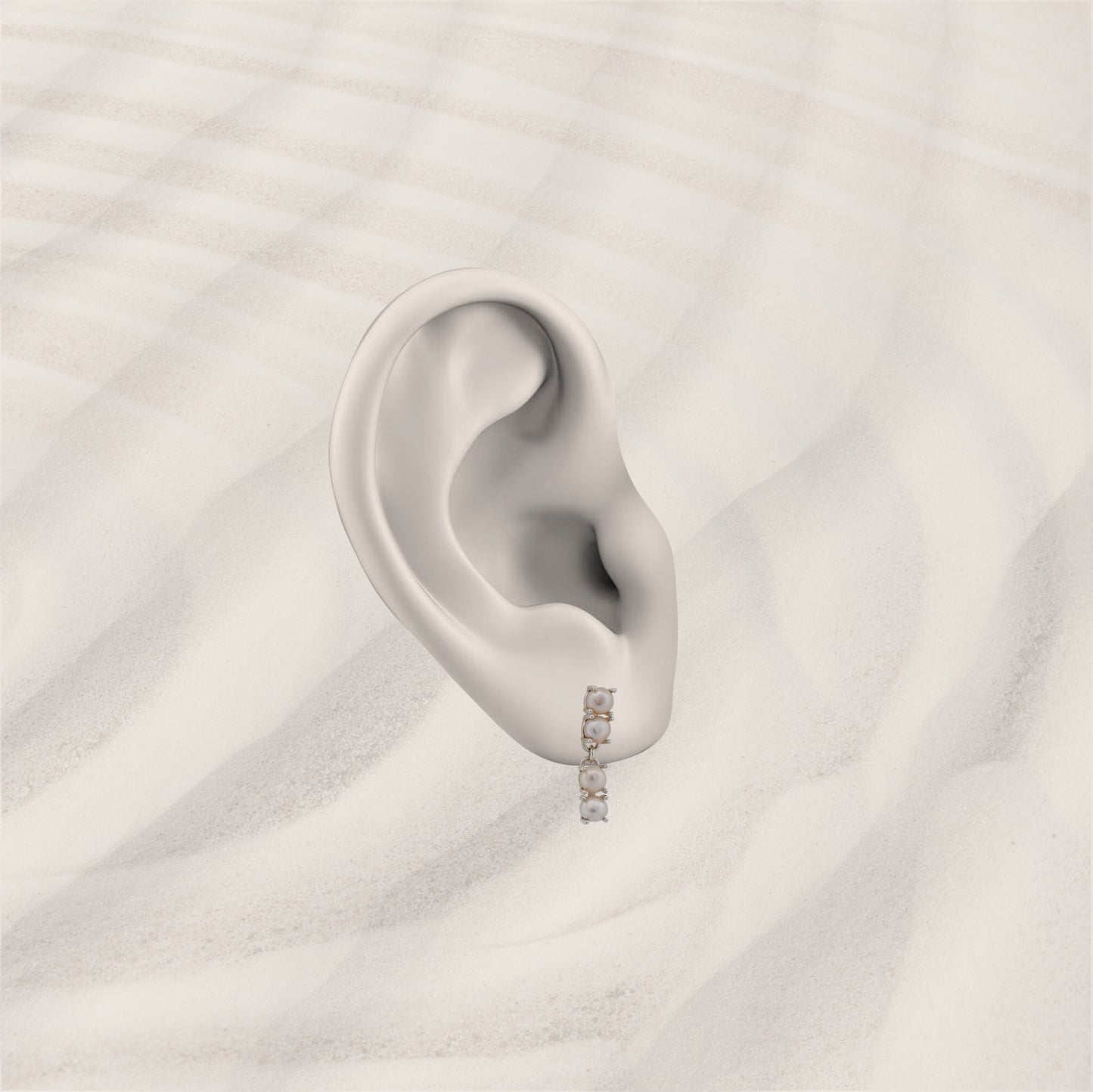 White Pearl Reflection Earrings