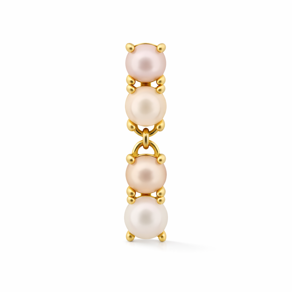 Reflection Earrings with Pearls in Natural
