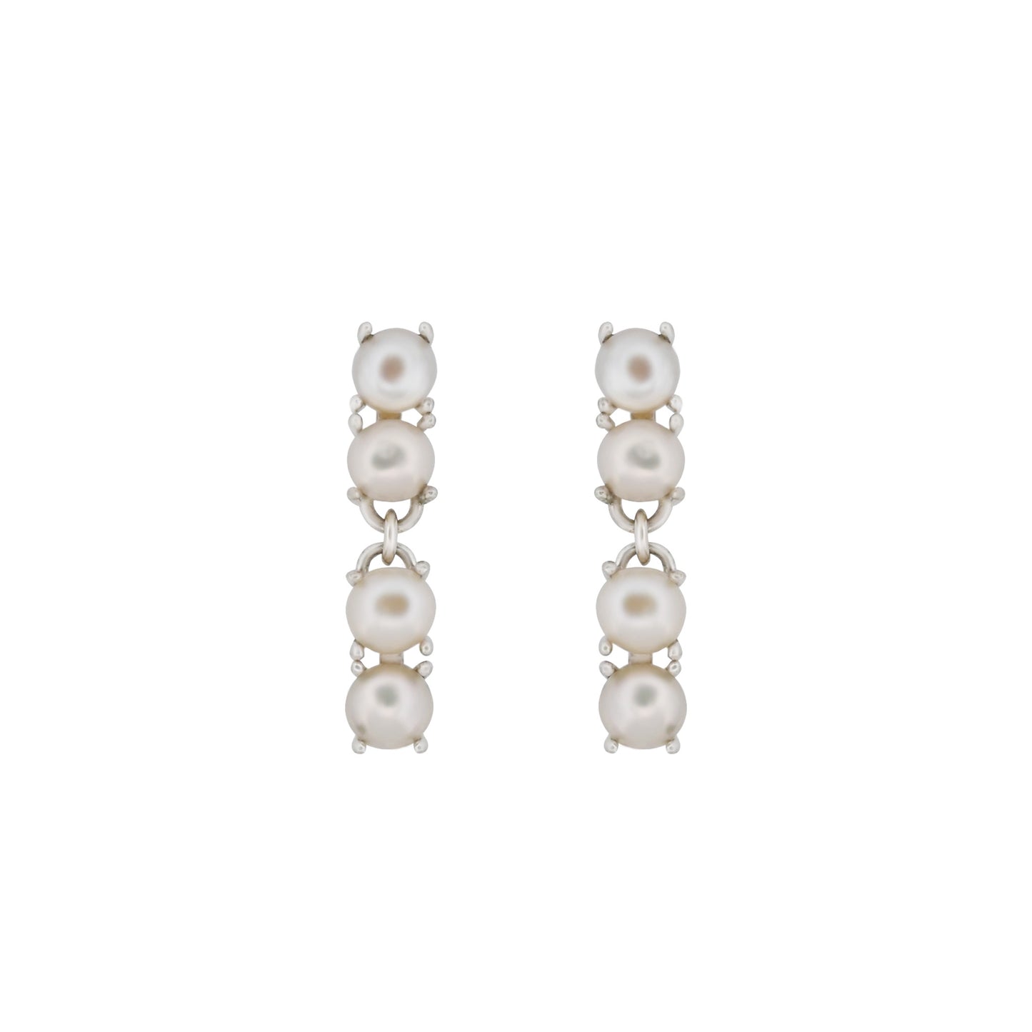 White Pearl Reflection Earrings