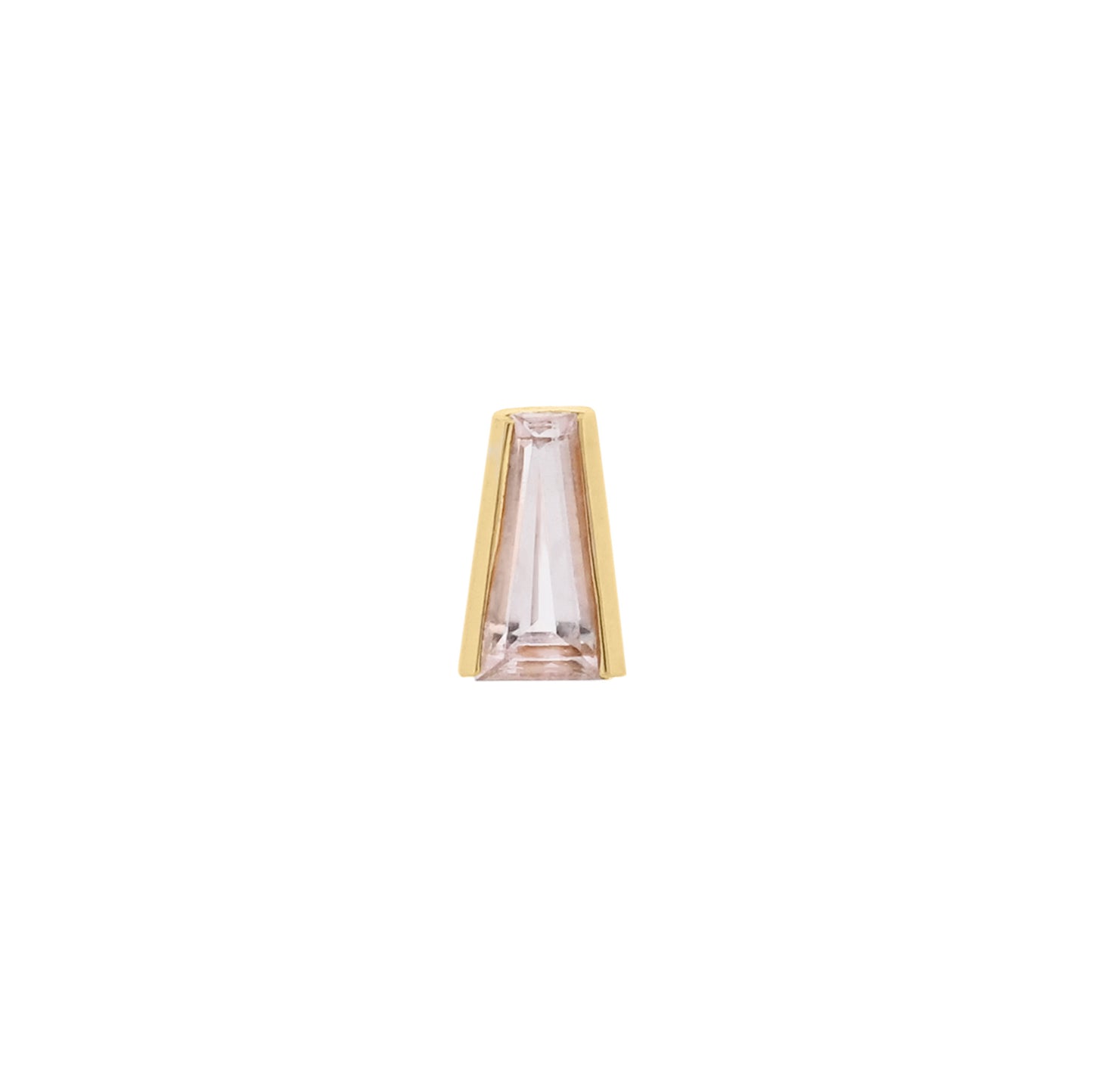 14k Morganite Tapered Baguette Studs in 7mm
