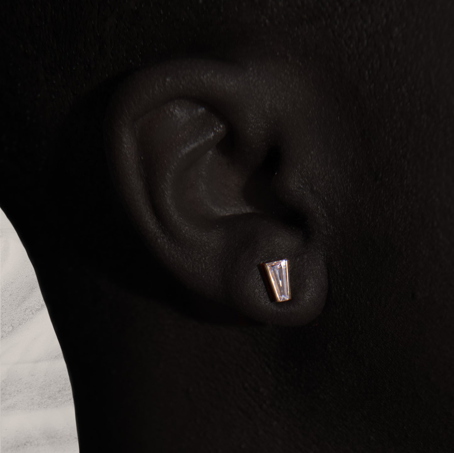 14k Morganite Tapered Baguette Studs in 7mm