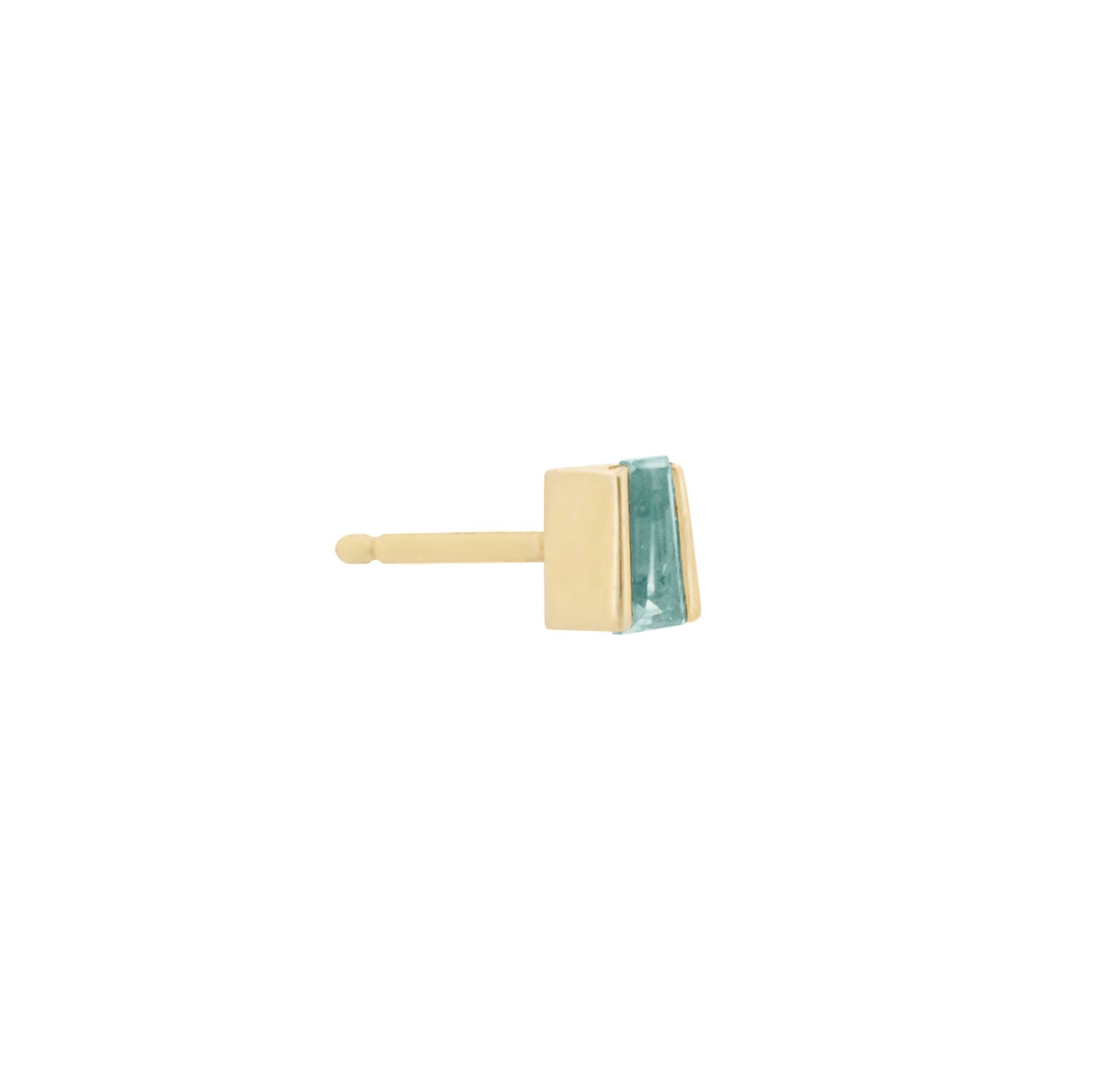 14k Green Beryl Tapered Baguette Studs 4mm
