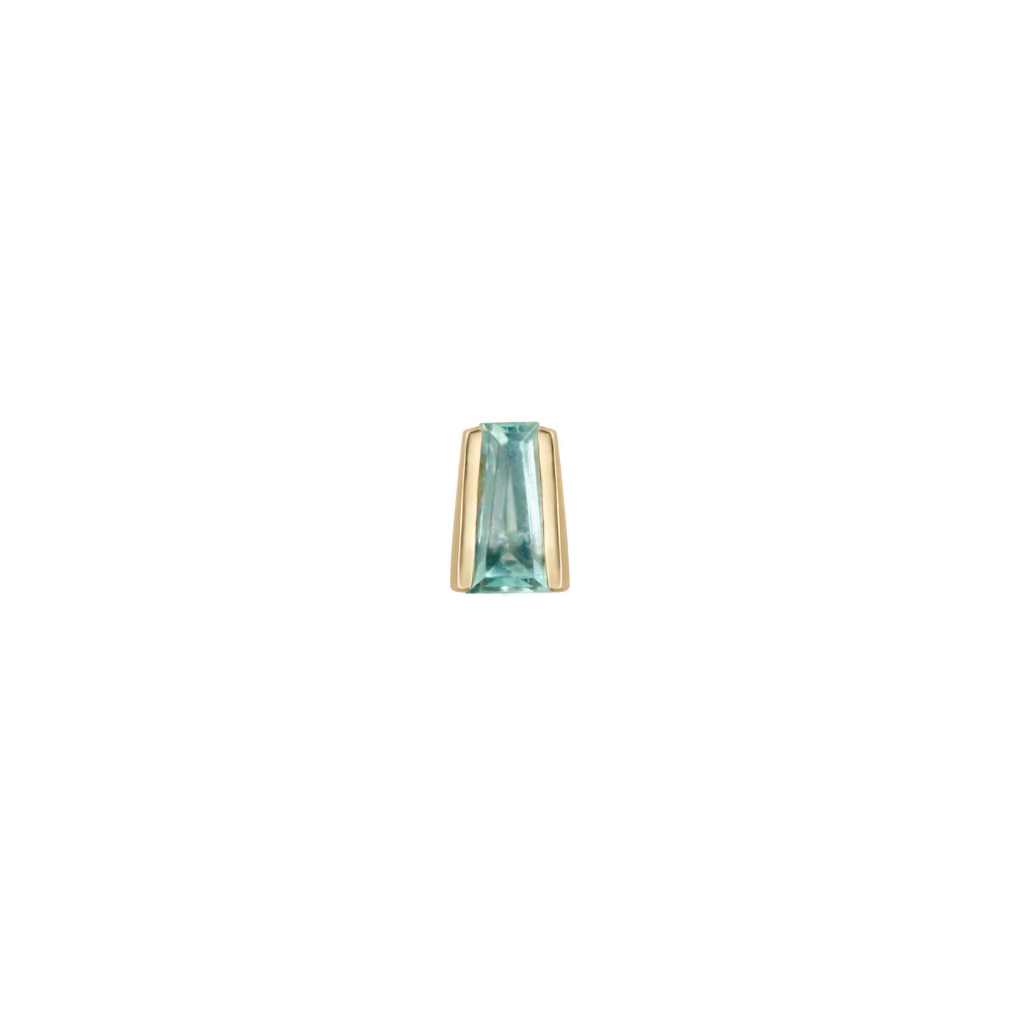 14k Green Beryl Tapered Baguette Studs 4mm