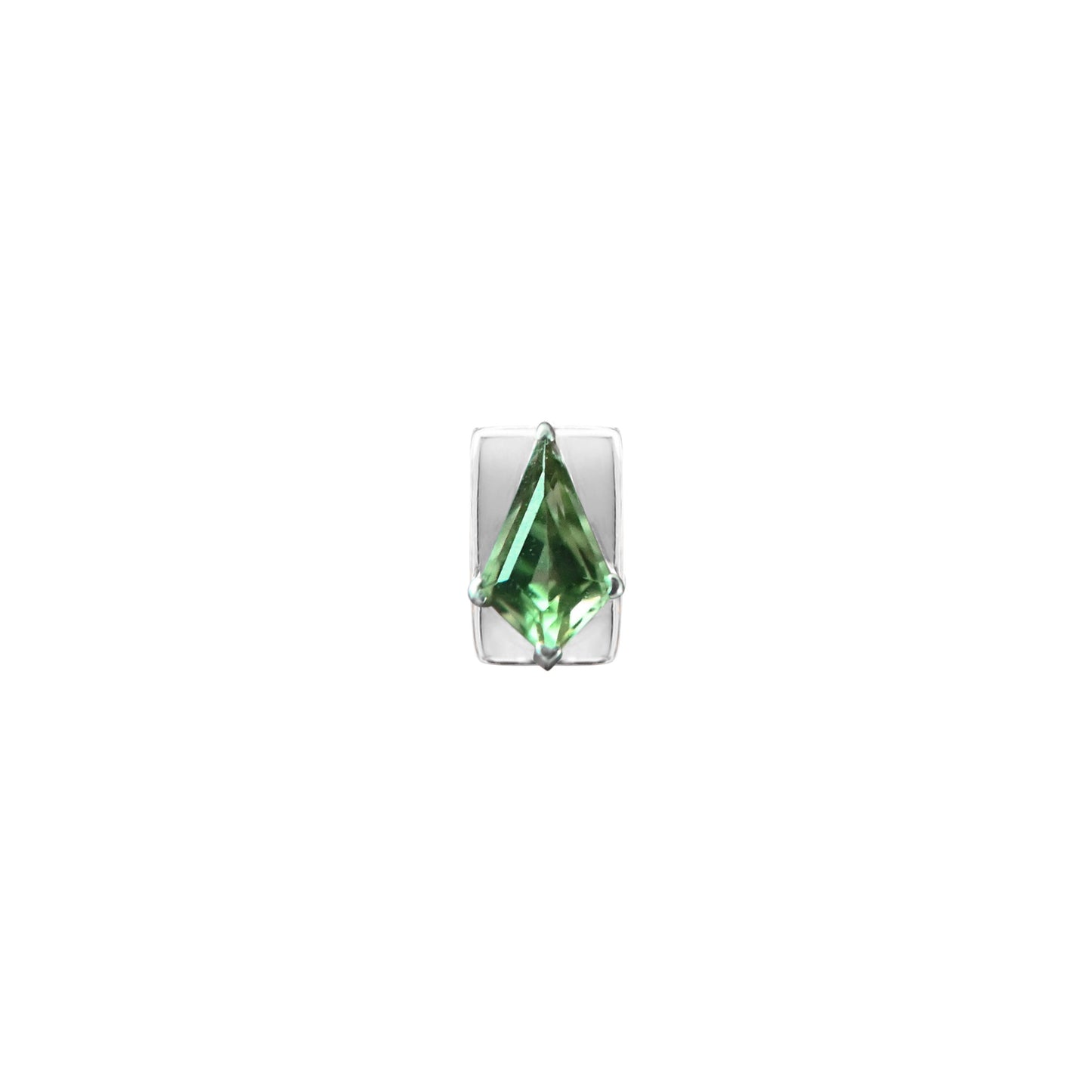 Green Tourmeline Shield Stud No.2