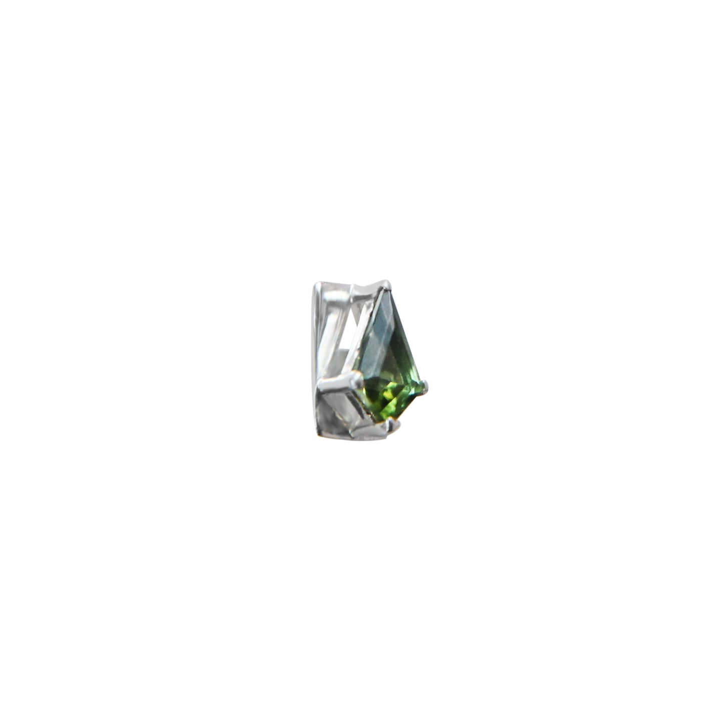 Green Tourmeline Shield Stud No.2