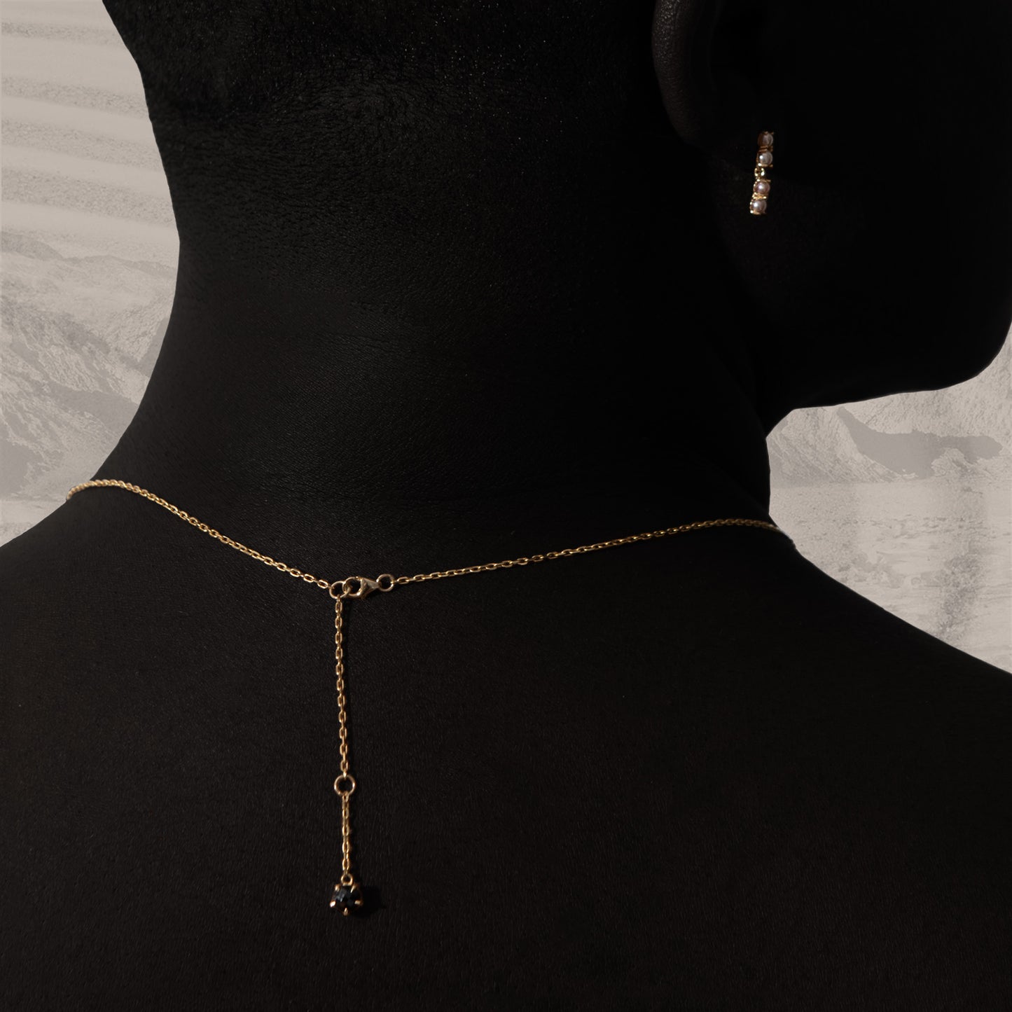 Encounter Necklace with Black Spinel and White Pearls