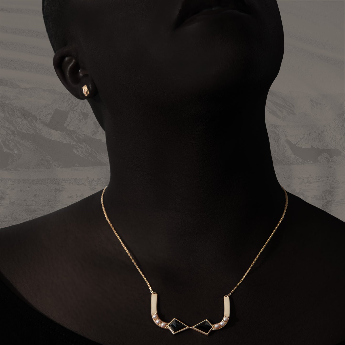 14k Black Spinel and Pearls Encounter Necklace