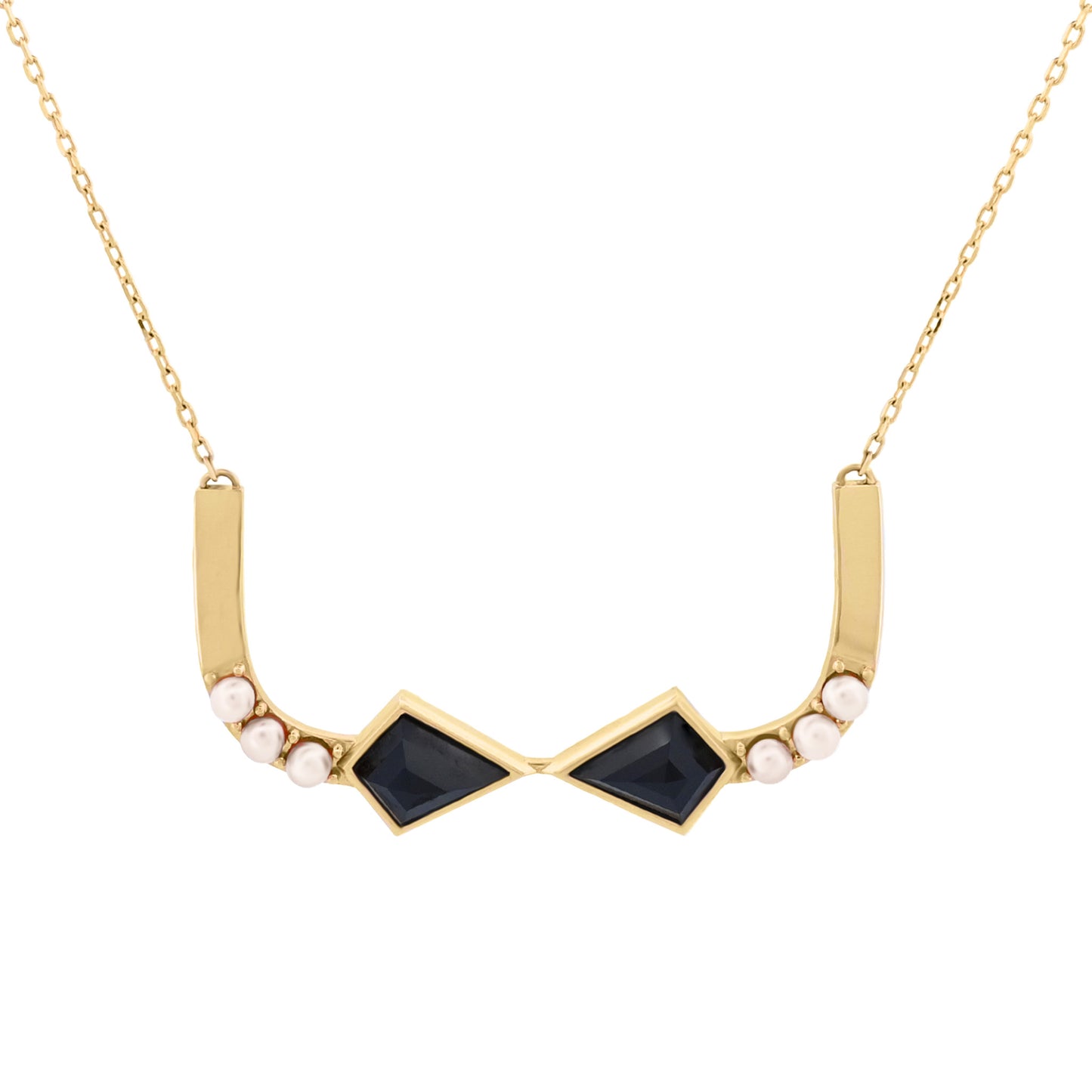 14k Black Spinel and Pearls Encounter Necklace