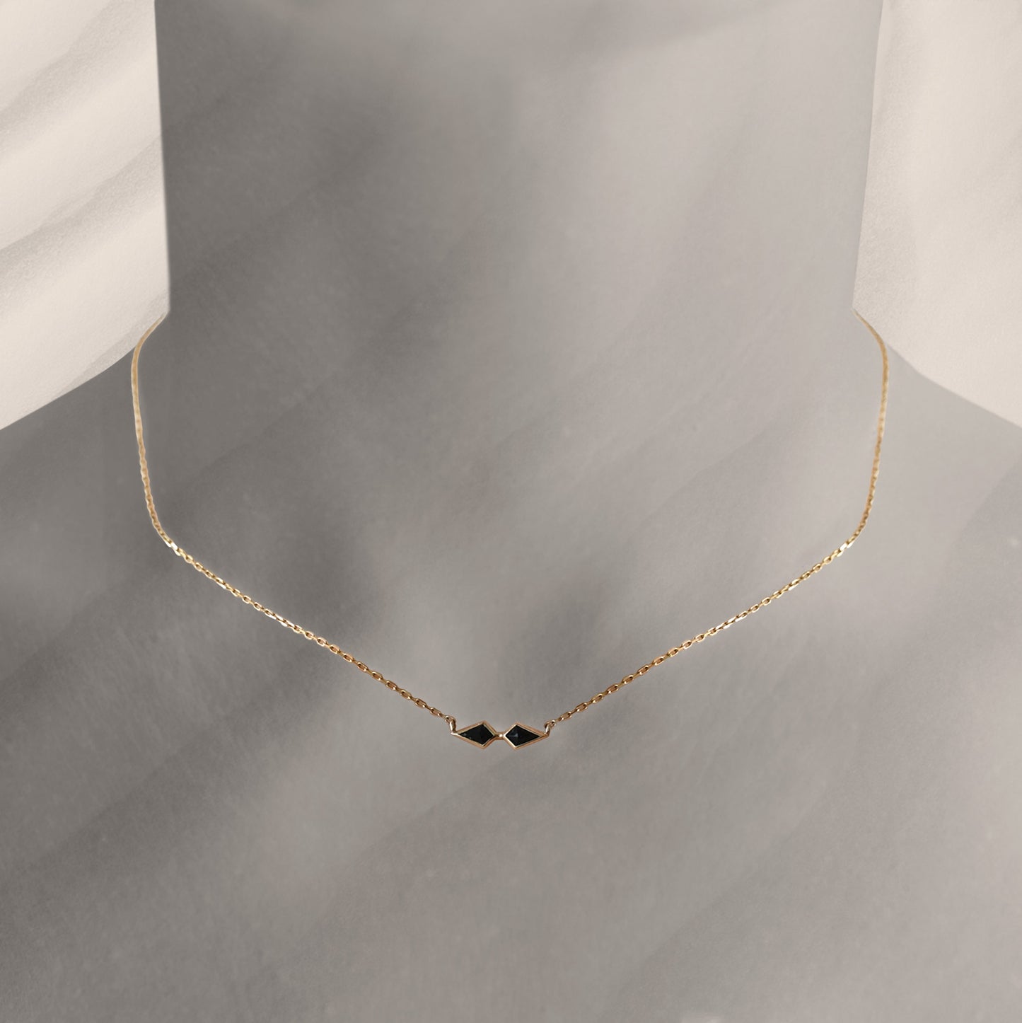 14k Black Spinel Memento Necklace
