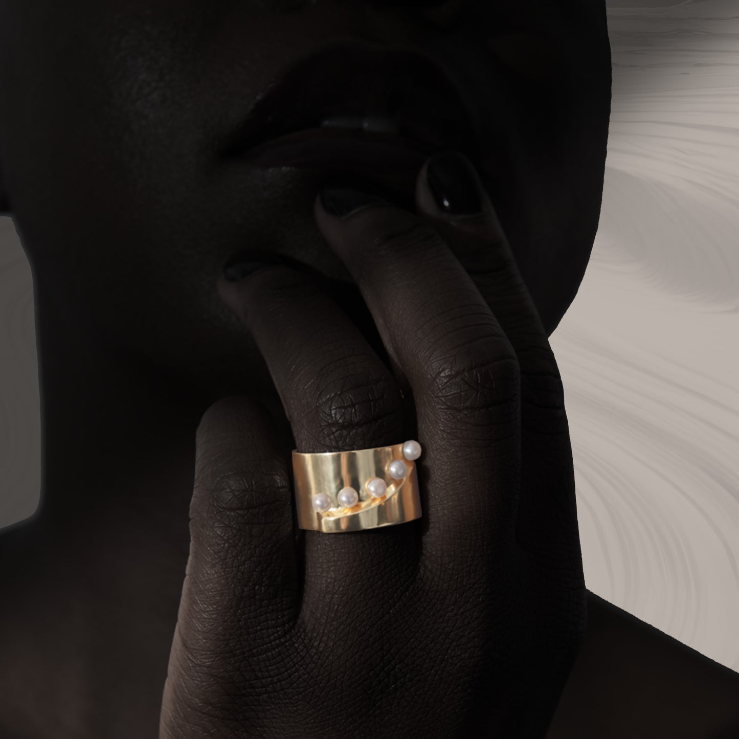 14k Pearls Cadence Ring