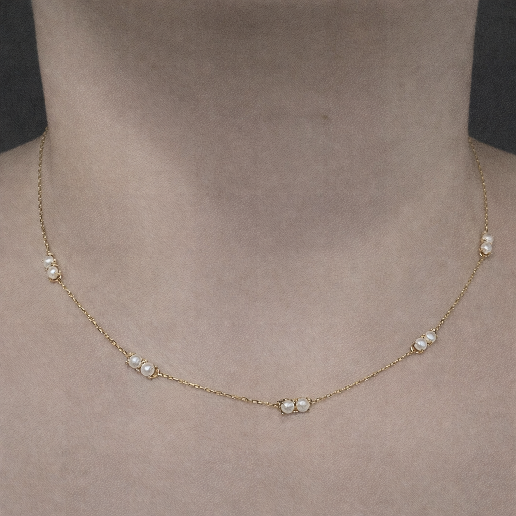Still Necklace with Pearls