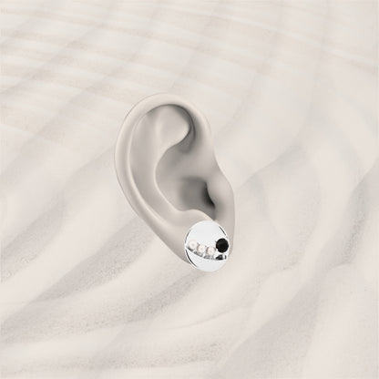 Cadence Earrings with Black Spinel and White Pearls