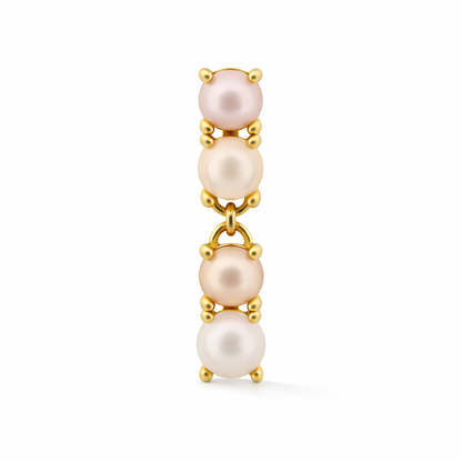 Reflection Earrings with Pearls in Natural
