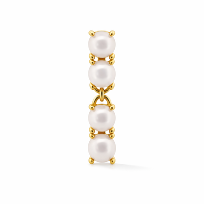 Reflection Earrings with Pearls in White