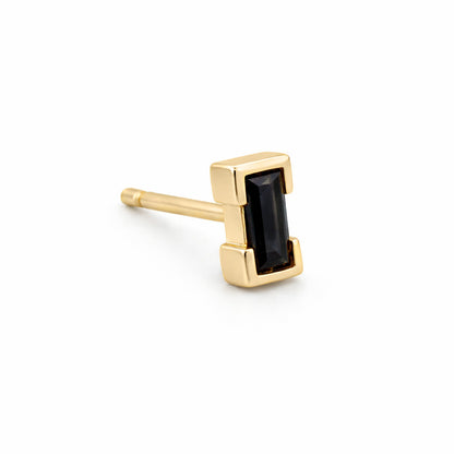 Baguette Stud with Black Spinel