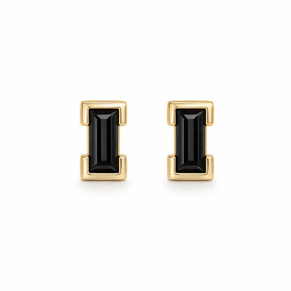 Baguette Stud with Black Spinel