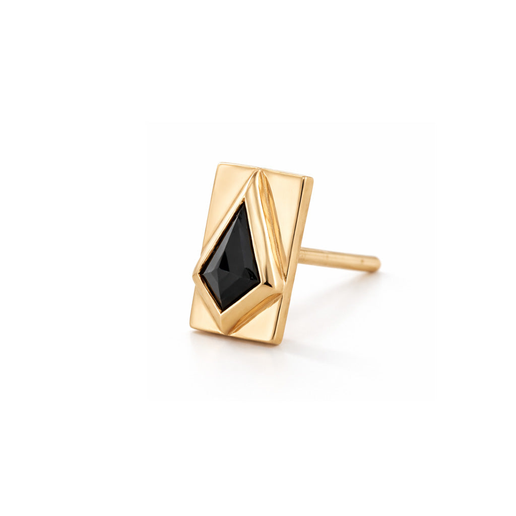 Shield Stud with Black Spinel