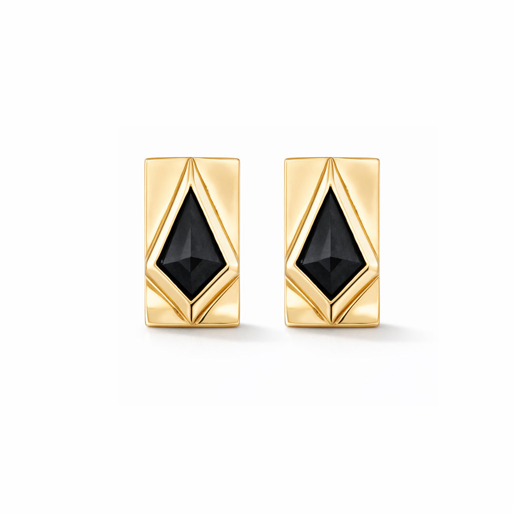 Shield Stud with Black Spinel