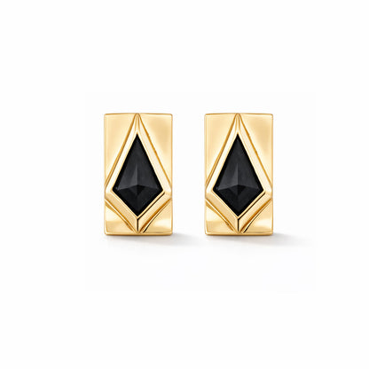 Shield Stud with Black Spinel