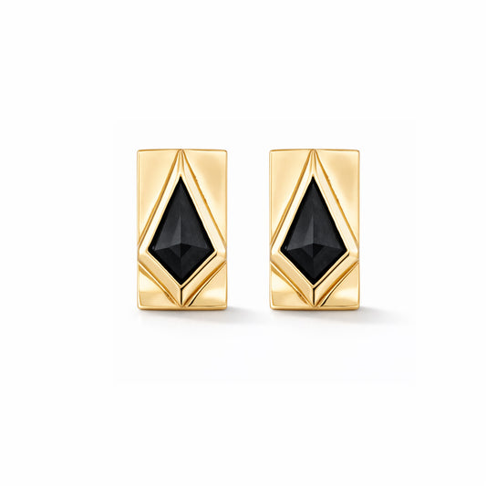 Shield Stud with Black Spinel