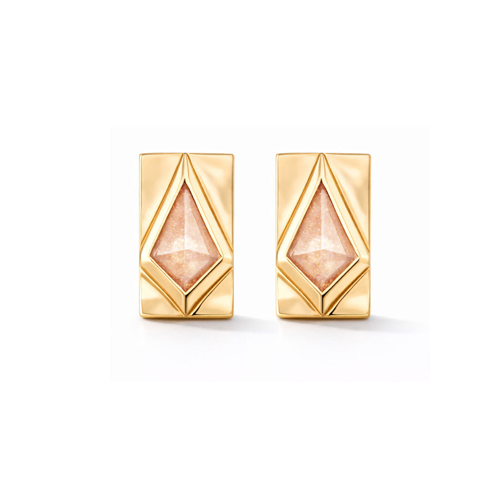 Shield Stud with Sunstone