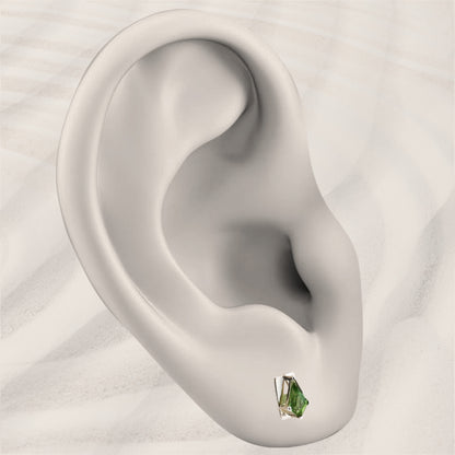 Shield Studs No.2 with Green Tourmaline