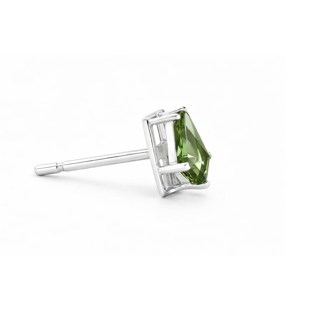 Shield Studs No.2 with Green Tourmaline