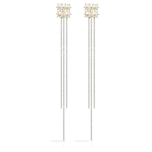 Canon Earrings with White Pearls