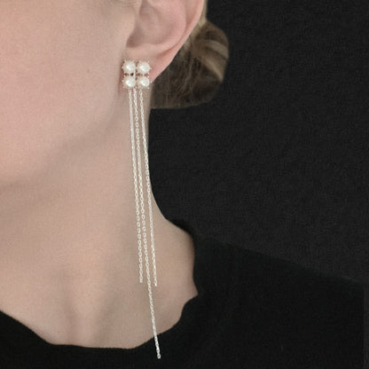 Canon Earrings with White Pearls