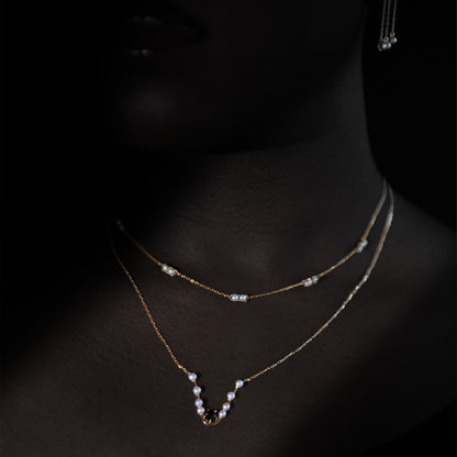 Still Necklace with Pearls