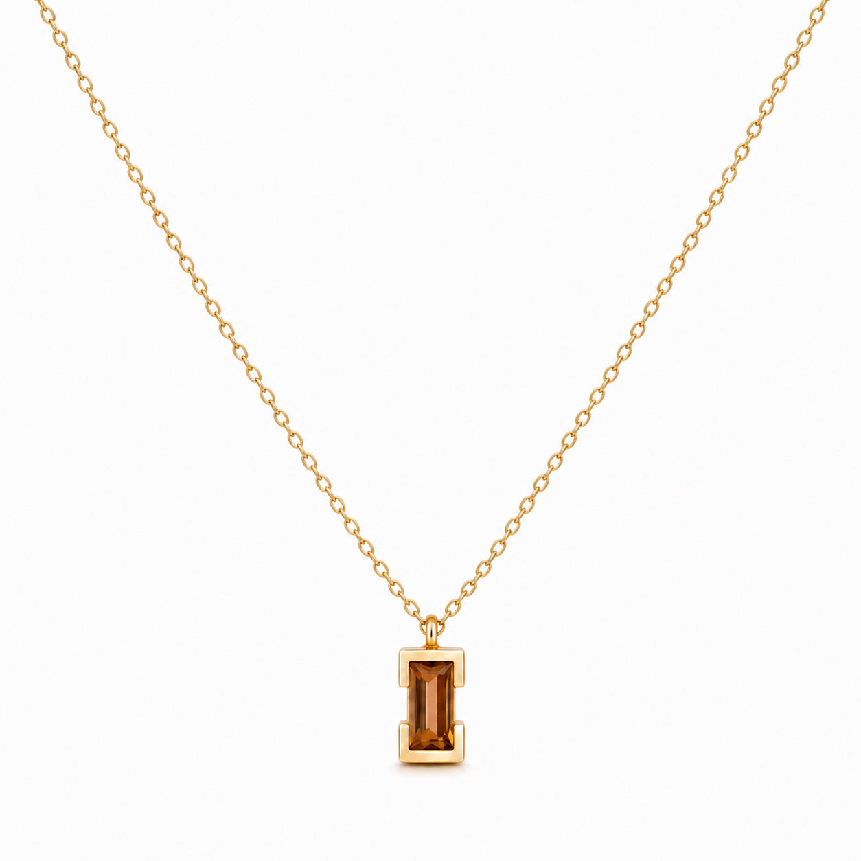 Small Baguette Pendant Necklace with Andalusite