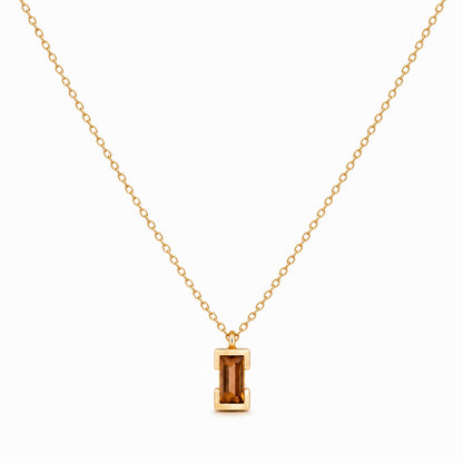 Small Baguette Pendant Necklace with Andalusite